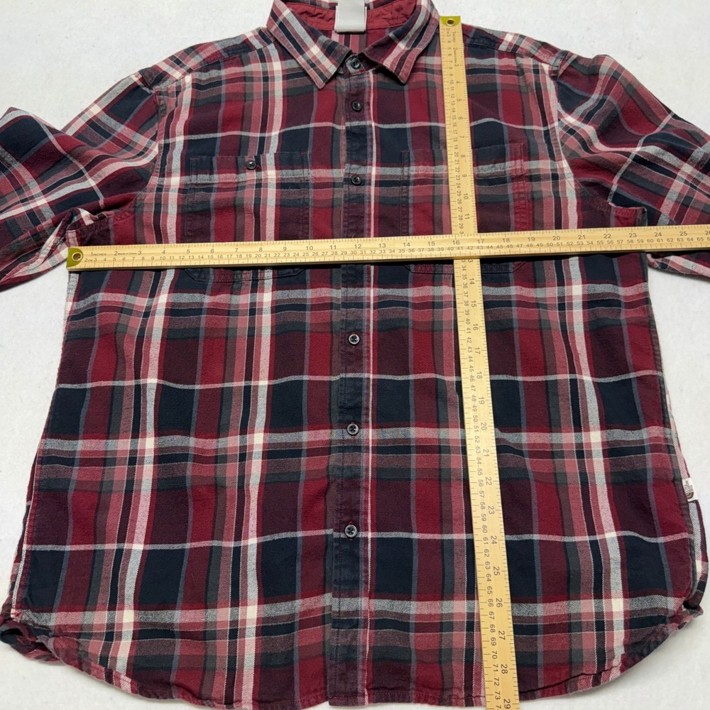 The North Face Plaid Flannel Button Down Shirt Cotton Outdoors Red Black Mens XL - Picture 8 of 16